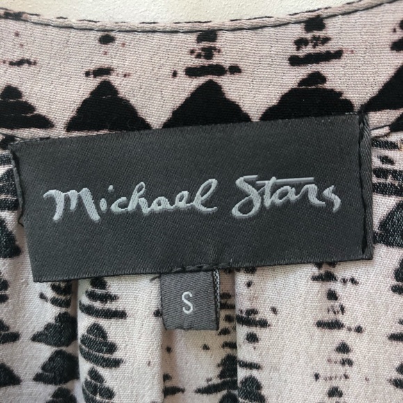 Michael Stars Rib Sleeve Panel Button Blouse, Sz S - Picture 4 of 16